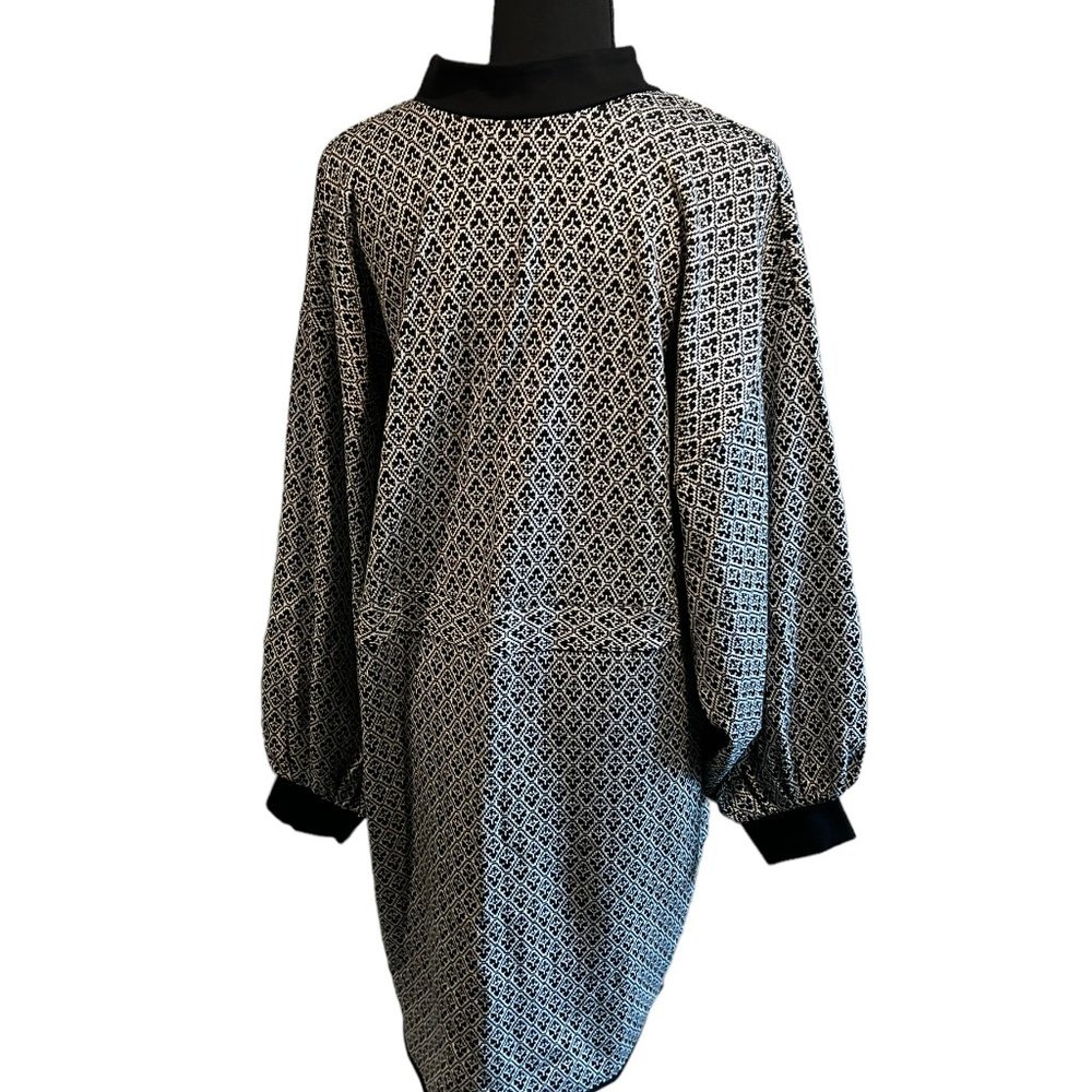 Eloquii Womens Dress Textured Knit Long Sleeve Jacquard Design Black White 18/20 - Picture 10 of 16